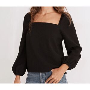 Madewell Black Ribbed Long Sleeve Blouse Size 3X
